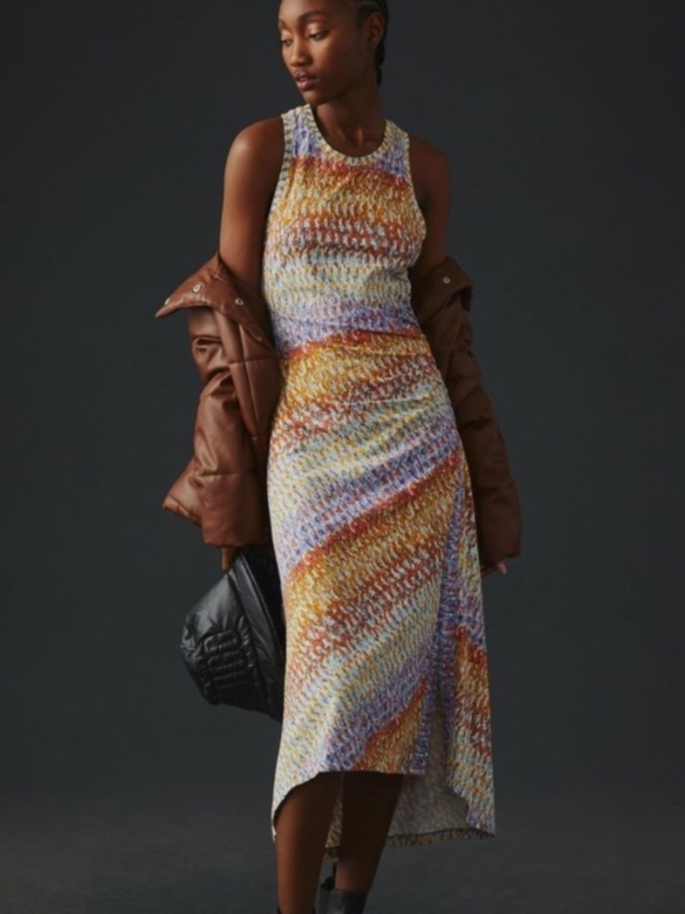 Anthropologie Multicolor Knit Midi Dress